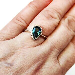 Sterling silver and genuine London blue topaz ring